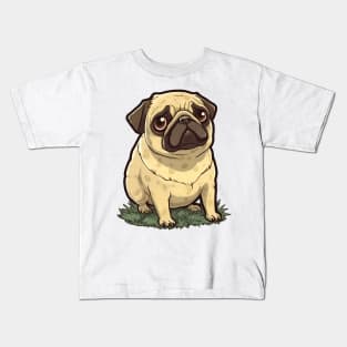 Please Feed Me Cute Pug Design Kids T-Shirt